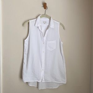 Gap Sleeveless Button Down Shirt, White, XS